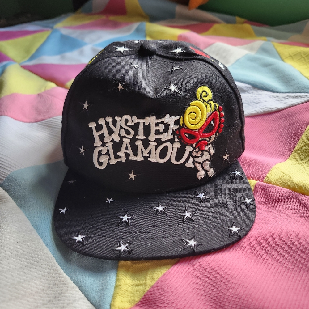 Hysteric Glamour Black Cap with Star Embroidery and Bold Logo